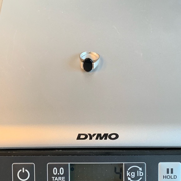 Sterling Silver Ring Black Onyx Stone Stamped 925 Size 7 Vintage Minimalist - Picture 9 of 12